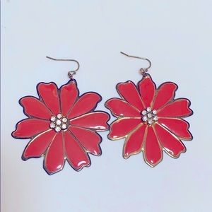 ❤️ Orange Flower Rhinestone Earrings